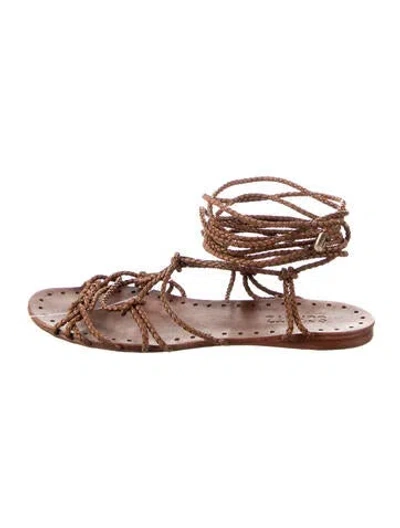 Pre-owned Schutz Leather Gladiator Sandals In Brown