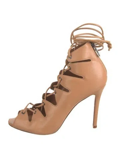 Pre-owned Schutz Leather Gladiator Sandals In Brown