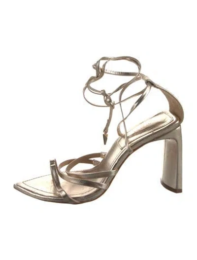 Pre-owned Schutz Leather Gladiator Sandals In Gold