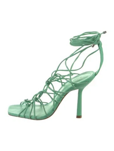 Pre-owned Schutz Leather Gladiator Sandals In Green