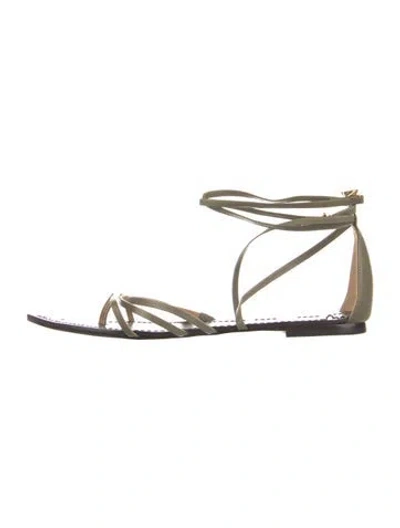 Pre-owned Schutz Leather Gladiator Sandals In Green