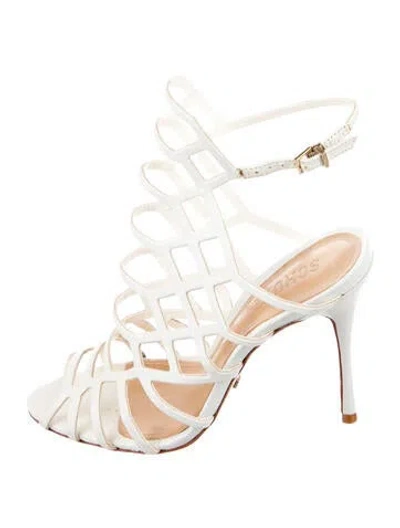 Pre-owned Schutz Leather Gladiator Sandals In White