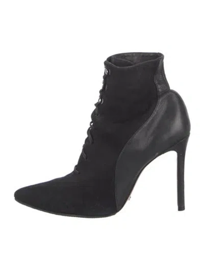 Pre-owned Schutz Leather Lace-up Boots In Black