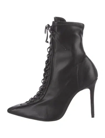 Pre-owned Schutz Leather Lace-up Boots In Black