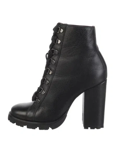 Pre-owned Schutz Leather Lace-up Boots In Black