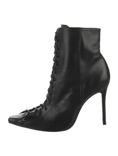 Pre-owned Schutz Leather Lace-up Boots In Black