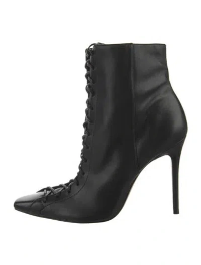 Pre-owned Schutz Leather Lace-up Boots In Black