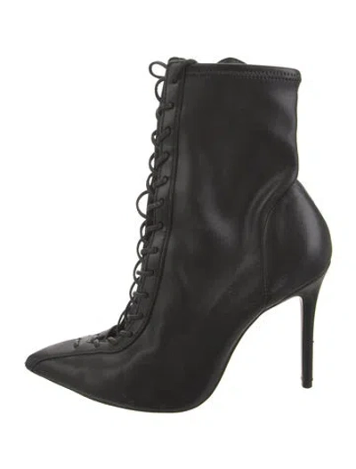 Pre-owned Schutz Leather Lace-up Boots In Black