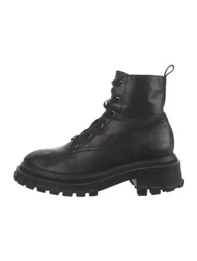 Pre-owned Schutz Leather Lace-up Boots In Black