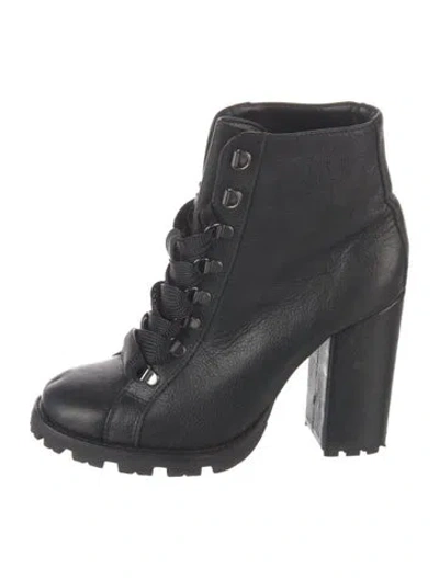 Pre-owned Schutz Leather Lace-up Boots In Black