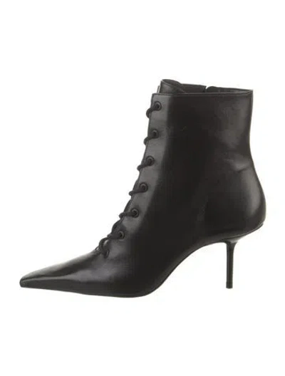 Pre-owned Schutz Leather Lace-up Boots In Black