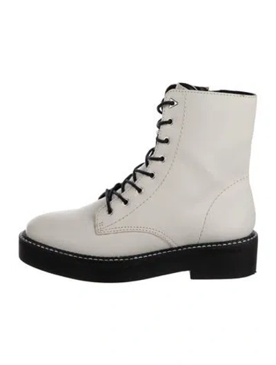 Pre-owned Schutz Leather Lace-up Boots In Black/neutrals