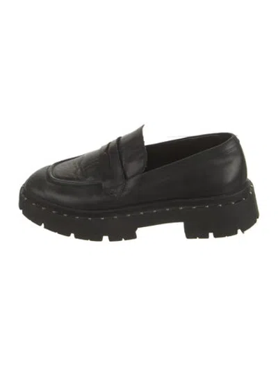 Pre-owned Schutz Leather Loafer Sneakers In Black
