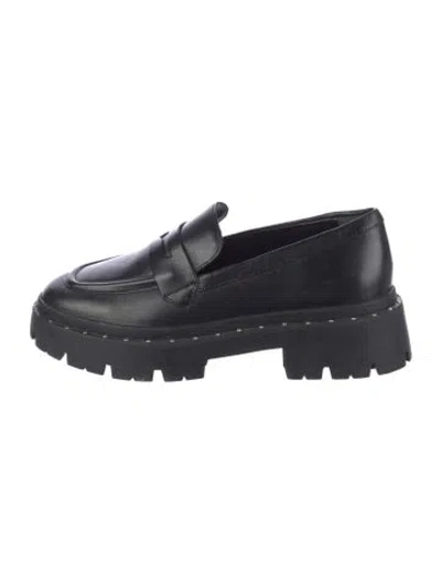Pre-owned Schutz Leather Loafers In Black