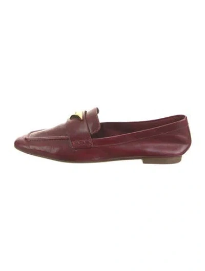 Pre-owned Schutz Leather Loafers In Burgundy