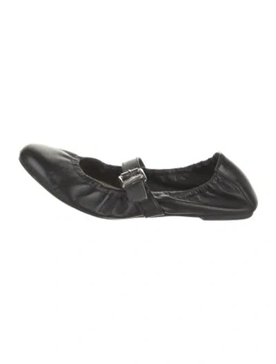 Pre-owned Schutz Leather Mary Jane Flats In Black