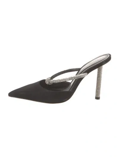 Pre-owned Schutz Leather Mules In Black