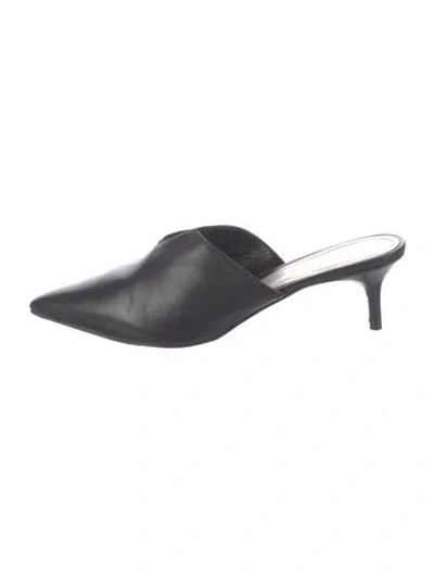 Pre-owned Schutz Leather Mules In Black