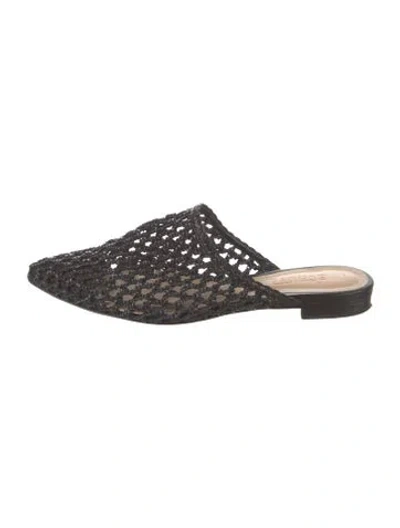 Pre-owned Schutz Leather Mules In Black