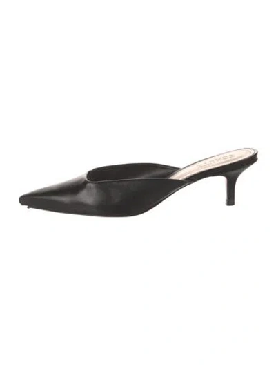 Pre-owned Schutz Leather Mules In Black