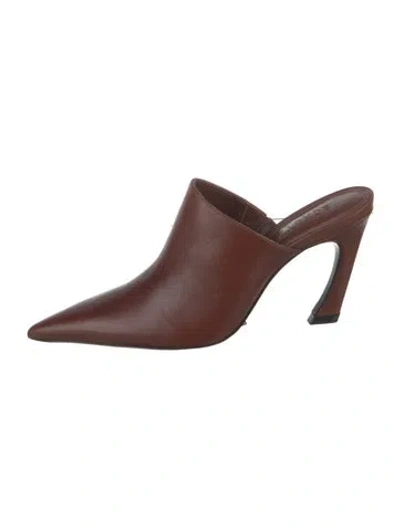 Pre-owned Schutz Leather Mules In Brown