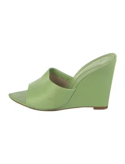 Pre-owned Schutz Leather Mules In Green