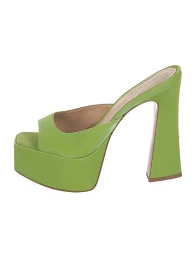 Pre-owned Schutz Leather Mules In Green