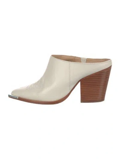 Pre-owned Schutz Leather Mules In Neutral