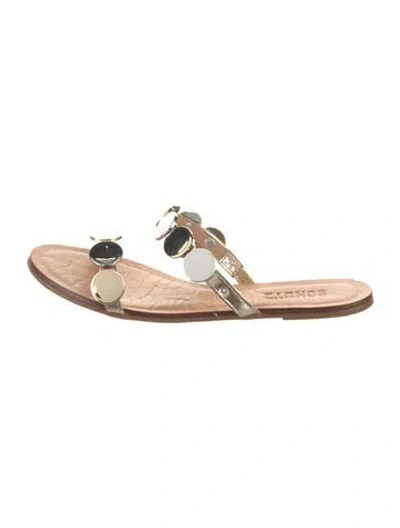 Pre-owned Schutz Leather Mules In Neutral