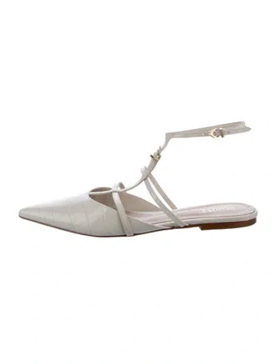 Pre-owned Schutz Leather Mules In Neutral