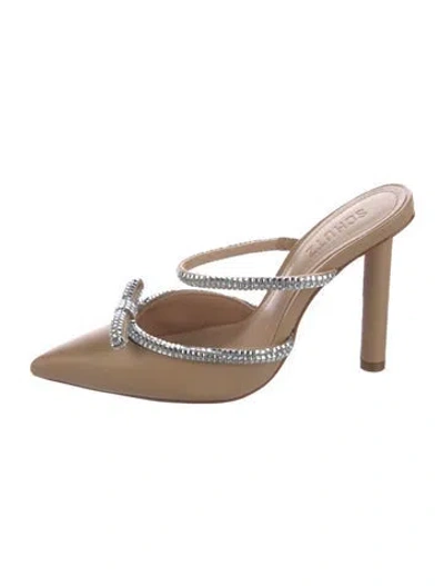Pre-owned Schutz Leather Mules In Neutral