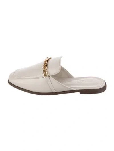 Pre-owned Schutz Leather Mules In Neutral