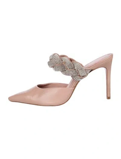 Pre-owned Schutz Leather Mules In Pink