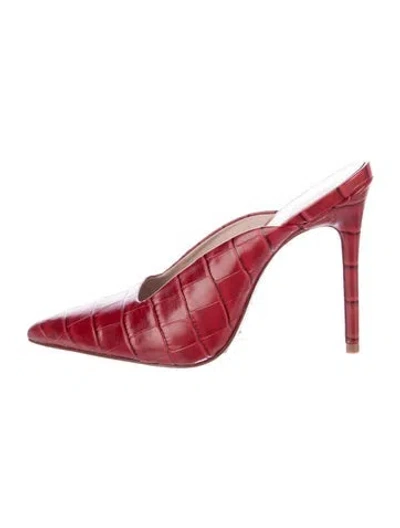 Pre-owned Schutz Leather Mules In Red