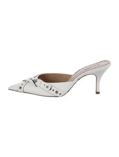 Pre-owned Schutz Leather Mules In White
