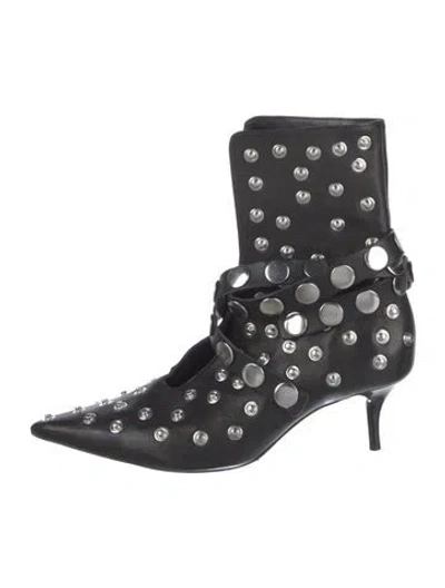 Pre-owned Schutz Leather Patterned Boots In Black