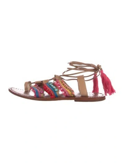 Pre-owned Schutz Leather Patterned Sandals In Brown