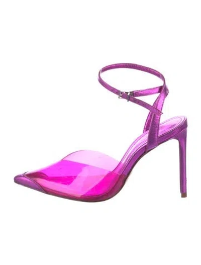 Pre-owned Schutz Leather Printed D'orsay Pumps In Purple