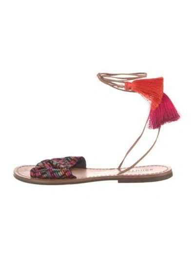 Pre-owned Schutz Leather Printed Gladiator Sandals In Multi