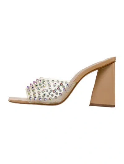 Pre-owned Schutz Leather Printed Slides In Neutral