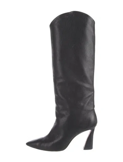 Pre-owned Schutz Leather Riding Boots In Black