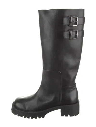 Pre-owned Schutz Leather Riding Boots In Black