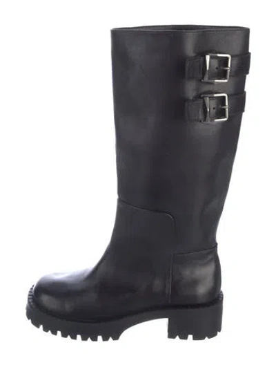 Pre-owned Schutz Leather Riding Boots In Black