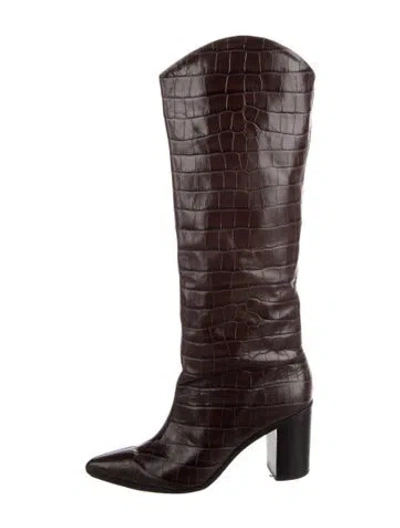 Pre-owned Schutz Leather Riding Boots In Brown