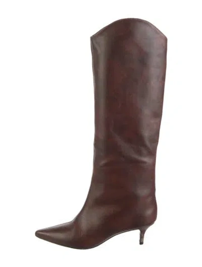Pre-owned Schutz Leather Riding Boots In Brown