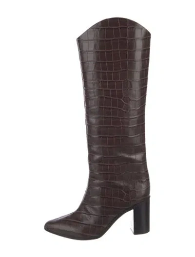 Pre-owned Schutz Leather Riding Boots In Brown