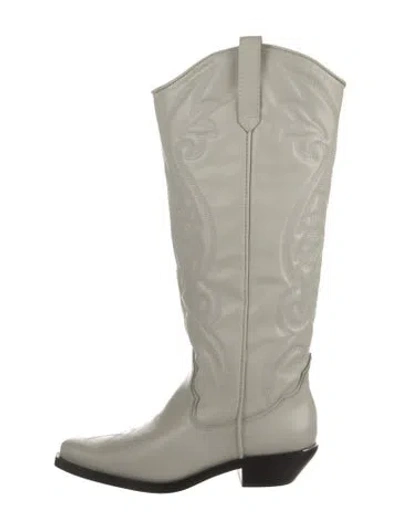 Pre-owned Schutz Leather Riding Boots In Neutral