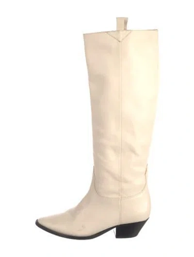 Pre-owned Schutz Leather Riding Boots In Neutral