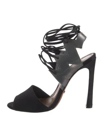 Pre-owned Schutz Leather Sandals In Black