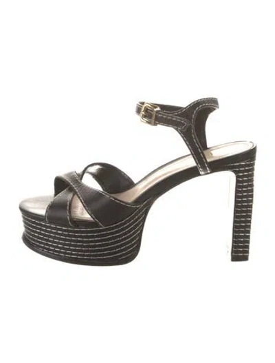 Pre-owned Schutz Leather Sandals In Black